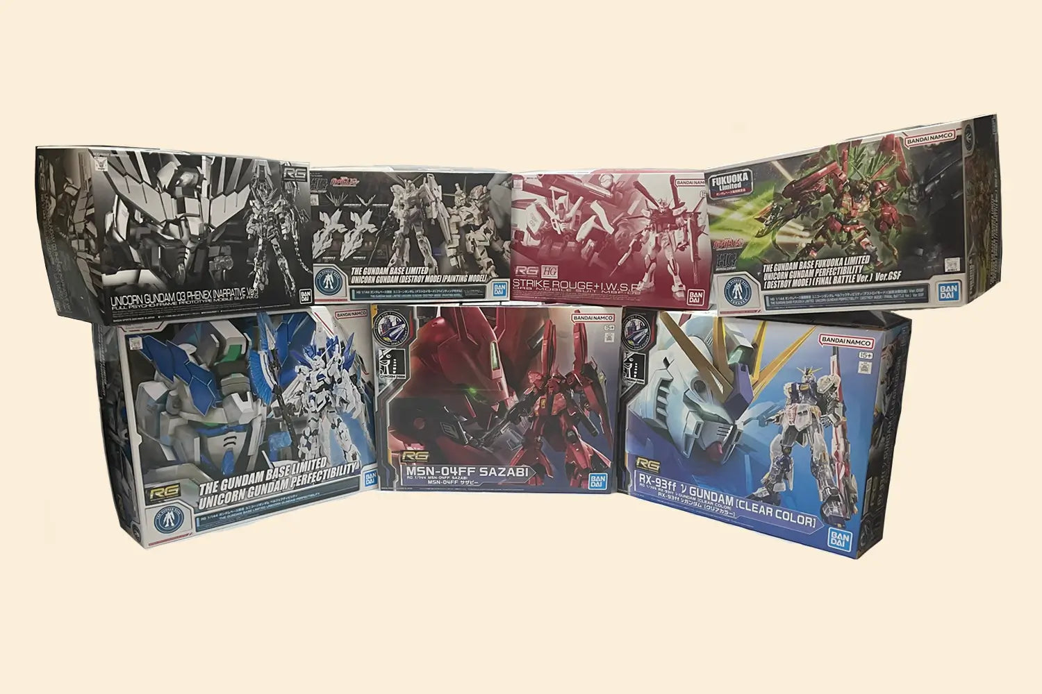 Gunpla subscription boxes from Kashi Shrine Hobby featuring rare kits from Gundam Base Japan and Premium Bandai.
