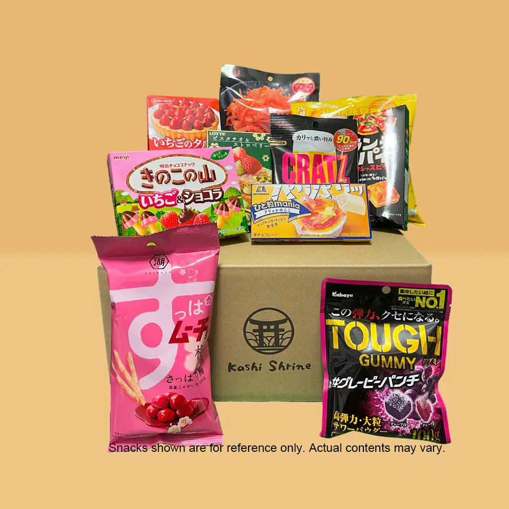 Discover authentic Japanese snacks with Kashi Shrine's subscription boxes.